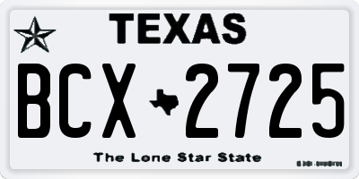 TX license plate BCX2725
