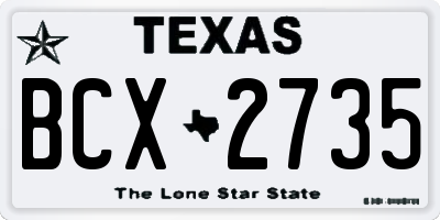 TX license plate BCX2735