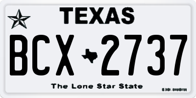 TX license plate BCX2737