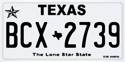 TX license plate BCX2739