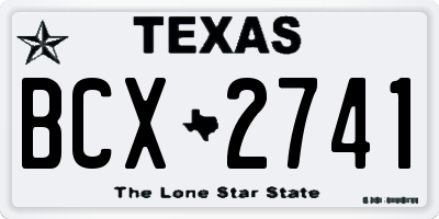 TX license plate BCX2741
