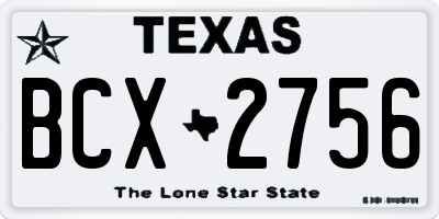 TX license plate BCX2756