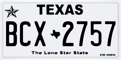 TX license plate BCX2757