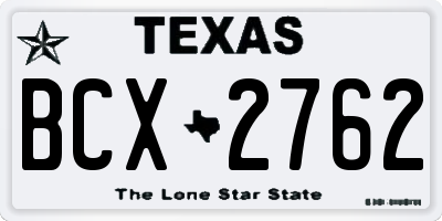 TX license plate BCX2762