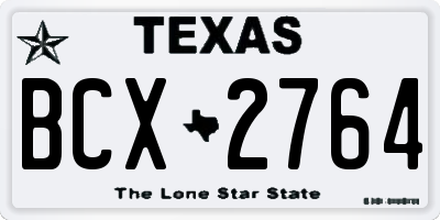 TX license plate BCX2764