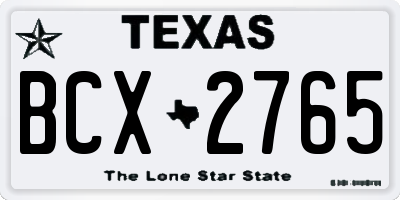 TX license plate BCX2765