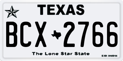 TX license plate BCX2766