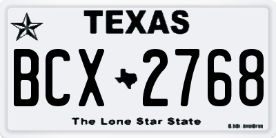 TX license plate BCX2768