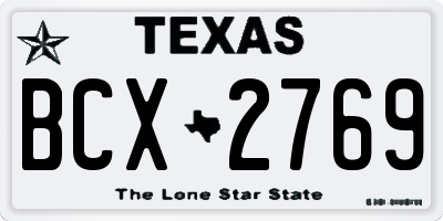 TX license plate BCX2769