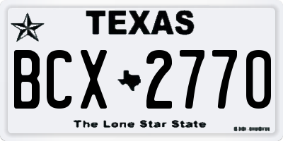 TX license plate BCX2770