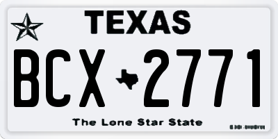 TX license plate BCX2771