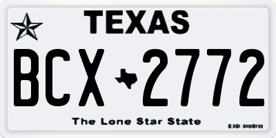 TX license plate BCX2772