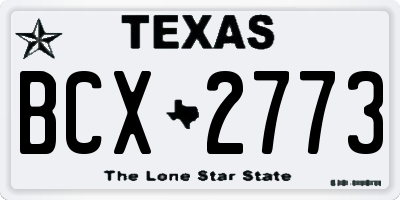 TX license plate BCX2773