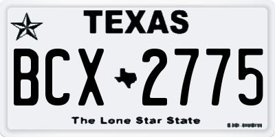 TX license plate BCX2775