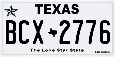 TX license plate BCX2776