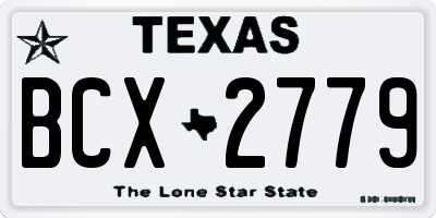 TX license plate BCX2779