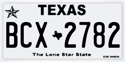 TX license plate BCX2782