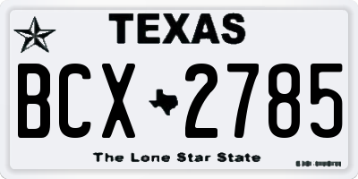 TX license plate BCX2785