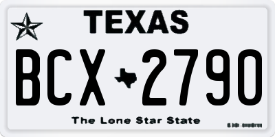 TX license plate BCX2790