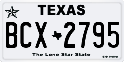 TX license plate BCX2795