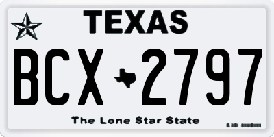 TX license plate BCX2797