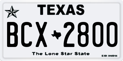 TX license plate BCX2800