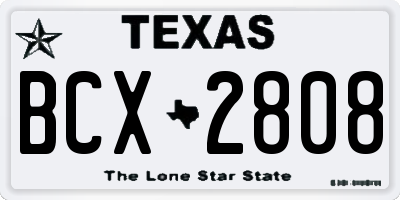 TX license plate BCX2808