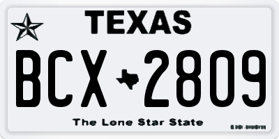 TX license plate BCX2809