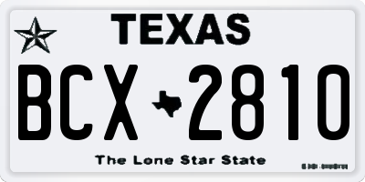 TX license plate BCX2810