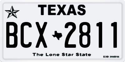 TX license plate BCX2811