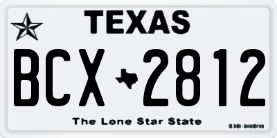 TX license plate BCX2812