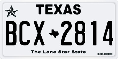 TX license plate BCX2814