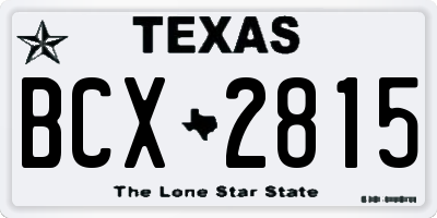 TX license plate BCX2815
