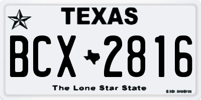 TX license plate BCX2816
