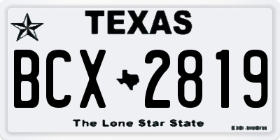 TX license plate BCX2819