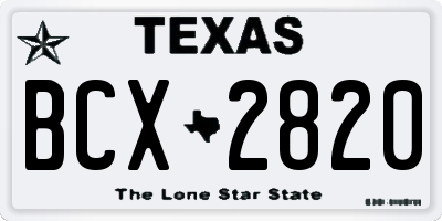 TX license plate BCX2820