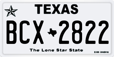 TX license plate BCX2822