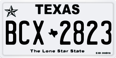 TX license plate BCX2823