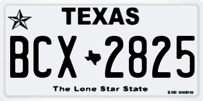 TX license plate BCX2825