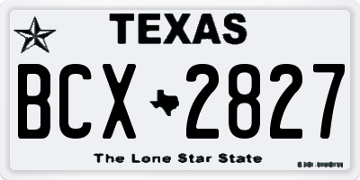 TX license plate BCX2827