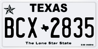TX license plate BCX2835
