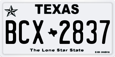 TX license plate BCX2837