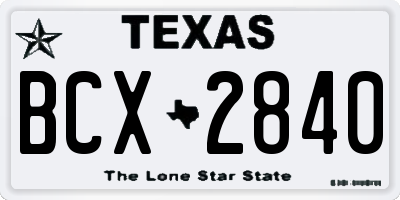 TX license plate BCX2840