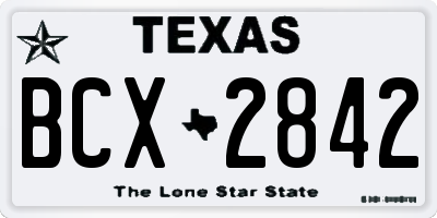 TX license plate BCX2842