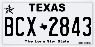 TX license plate BCX2843
