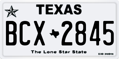 TX license plate BCX2845