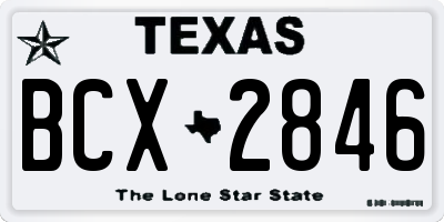 TX license plate BCX2846