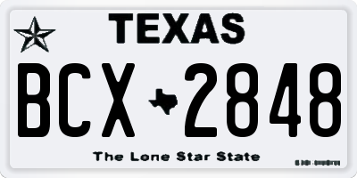 TX license plate BCX2848