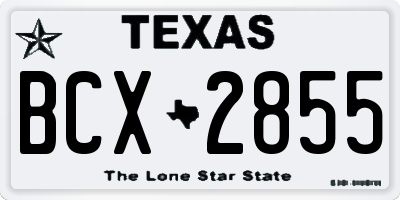 TX license plate BCX2855