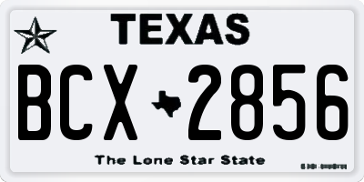 TX license plate BCX2856